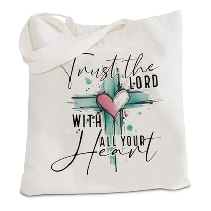 kunlisa Christian Tote Bag for Women, Christian Gifts for Women Faith Canvas Tote Bag - color: Trust in the Lord