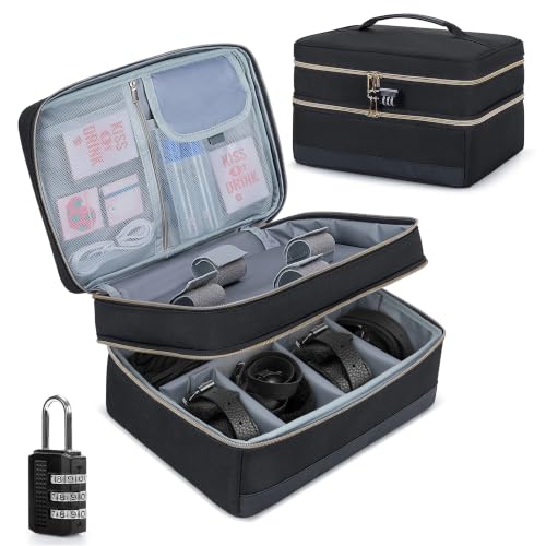 Damero Discreet Bag for Toys, Private Toy Storage Bag Box with Lock
