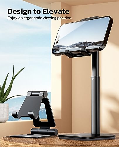 Nulaxy Height Angle Adjustable Phone Stand for Desk, Black