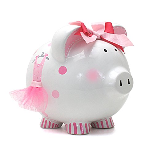 Child to Cherish Ceramic Piggy Bank for Girls, Ava's Tutu - color: Ava's Tutu