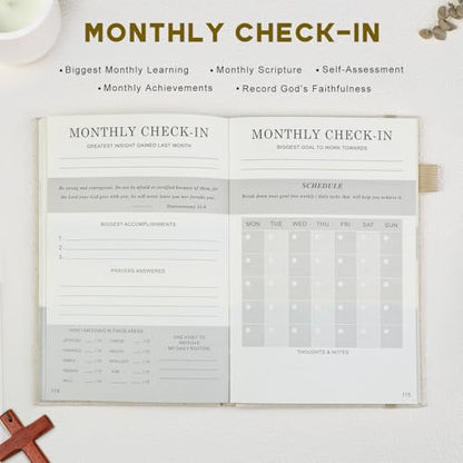 Zorblinx Prayer Journal for Men - 120 Day Daily Devotional with Prompts - color: Beige-His
