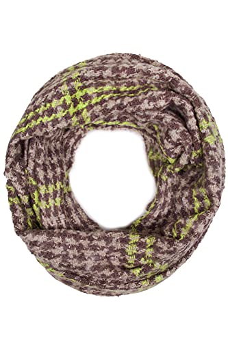 ScarvesMe Women's Check and Plaid Soft Infinity Loop Winter Fall Warm Scarf - color: Lof047_brown