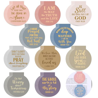 AmazingSpark 100 Pcs Bible Verse Magnetic Bookmarks Bulk Christian Magnet Book Marker Clips Religious Gifts for Reading Book Lover Office Classroom Awards (Pastel) - style: Pastel