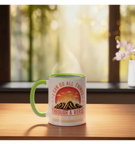 I Can Do All Things Through A Verse Taken Out Of Context Ceramic Mug, Light Green/White, 11oz - color: Light Green/White, size: 11 Ounces