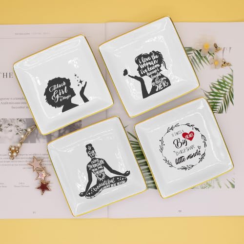 Black Girl Magic Ceramic Jewelry Tray Ring Holder Dish,Black Girl Gifts - style: Black girl magic