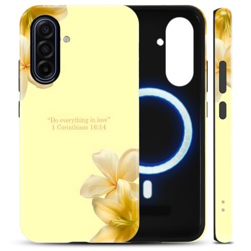 Magnetic Phone Case for Samsung Galaxy A17 6.7'', Coquette Christian Compatible with MagSafe, Floral Lily Inspirational Quote Protective Case, TPU and Hard PC Shockproof Flower Cover - color: Lily, size: for Samsung Galaxy A17