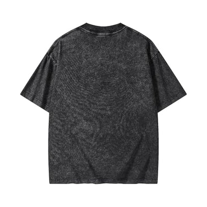 Graphic Tees Summer Women Men Cotton Novelty Oversized Crew Neck Psalm of Bible Christian Washed T-Shirt - color: Black, size: Large