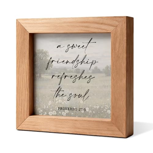 A Sweet Friendship Refreshes The Soul Proverbs 27:9 Christian Wooden Sign - color: A Sweet Friendship63