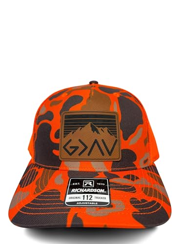 God is Greater Than The Highs and Lows Trucker Hat Women's Hat All Black Sun Hat Men Gifts for Girlfriends Cool Cap - color: Blaze-brown