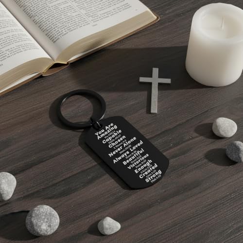 Bible Keyachain Christian Gifts for Women Cross Keychain Religious Gifts Bible Gift Faith Gift for Men - color: You're Amazing