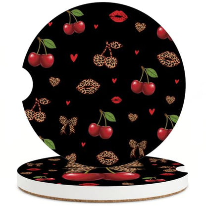 Cheetah Leopard Car Coasters for Cup Holders, Absorbent Coaster for Women - color: Cheetah251