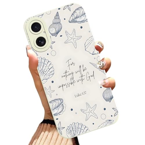 Summer Beach Shells Phone Case for ‌iPhone 17 Case Christian Bible Verses Pattern Shockproof Soft Protective for Women Men Phone Cover Funda for ‌iPhone 17 6.3 Inch - color: Summer, size: for ‌iPhone 17