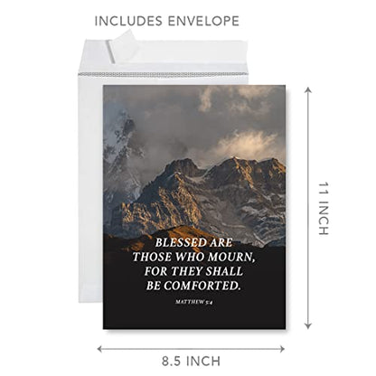 Andaz Press Jumbo Sympathy Card with Envelope, Sorry For Your Loss Card, Blessed Are Those Who Mourn, Premium Condolences Card with Big Blank Space to Send to Friends, Family, 8.5" x 11", 1-Pack - color: Blessed Are Those Who Mourn