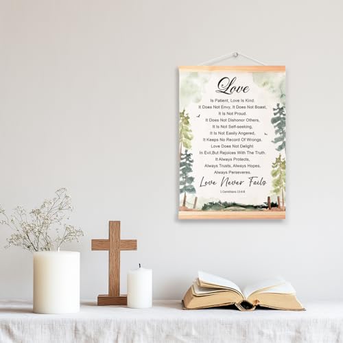 Ybqhd Love Never Fails Poster Hanger, Christian Bible Verse Wall Art - color: B-1 Corinthians 13:4-8