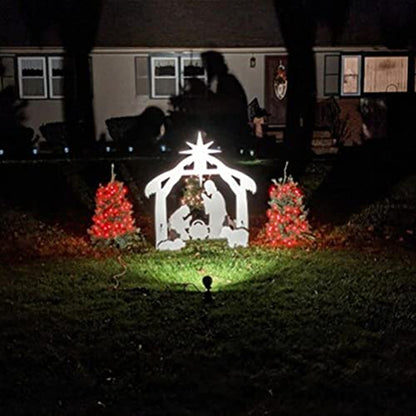 Gonetre Christmas Nativity Scene Outdoor Nativity Holy Family Set Elegant Durable Yard Decoration White PP Material 44X27x50cm Easy Assembly