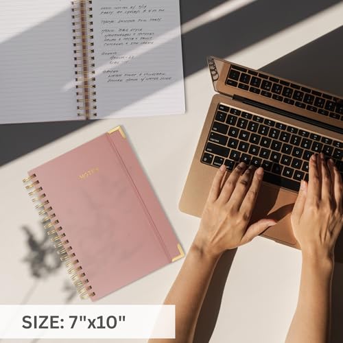 Aesthetic Thick Spiral Notebook Journal For Women in B5 - Linen Hardcover - color: Pink, size: B5