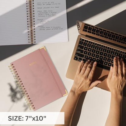 Aesthetic Thick Spiral Notebook Journal For Women in B5 - Linen Hardcover - color: Pink, size: B5