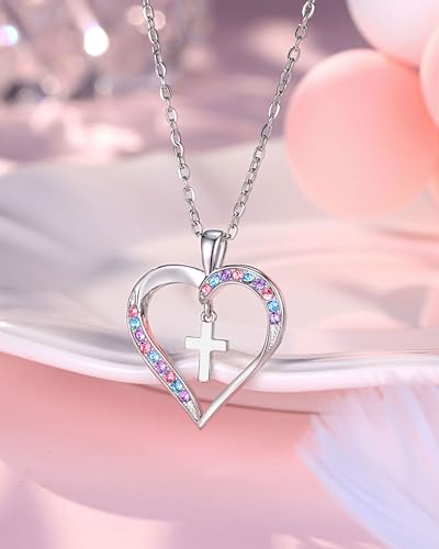 UPROMI Cross Necklace for Girls Back to School Baptism Graduation Gifts - style: 5th Grade Graduation