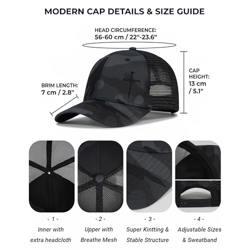 Christian Hats for Men Women,Jesus Cross Hat Christian Religious Gifts for Birthday/Christmas - color: 394.camo-12
