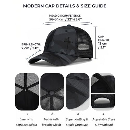 Christian Hats for Men Women,Jesus Cross Hat Christian Religious Gifts for Birthday/Christmas - color: 394.camo-12