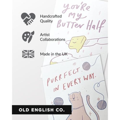 Old English Co. Green Flower Bunch For You Card - Gold Foil Thinking of You Greeting Card | Get Well, Sorry, Sympathy, Condolences | Blank Inside & Envelope Included