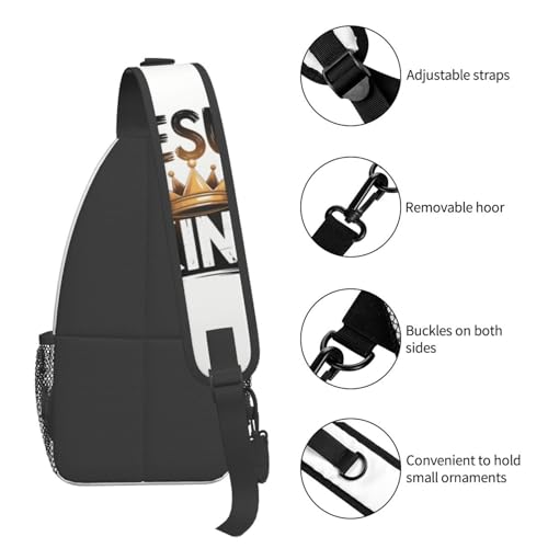 Jesus Crossbody Sling Bag For Women Men Fashion Jesus Is King Chest Bag Shoulder Sling Backpack Daypack For Sport Travel Hiking - color: Jesus is King 3