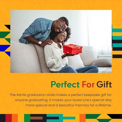 Kwabla's Kente Graduation Stole 2026 | Kente Stole Class of 2026 | Kente Graduation Sash 2026 - color: Educated Black Queen Graduation Stole 2026