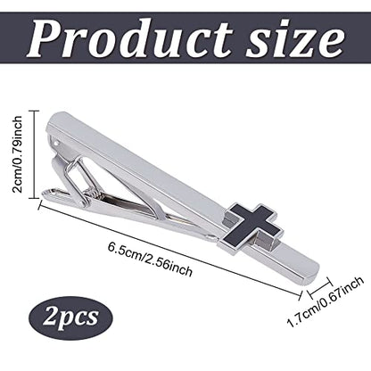 WEBEEDY 2PCS Tie Clip for Men Cross Tie Bars Mens Ties Clips Pin Set Suitable for Business Anniversary Parties Meeting Wedding Gift - style: Crossed Tie Clip