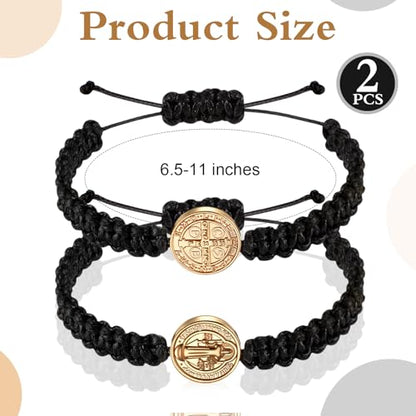 Fumete 2 Pcs Saint Benedict Medal - color: Black, Gold