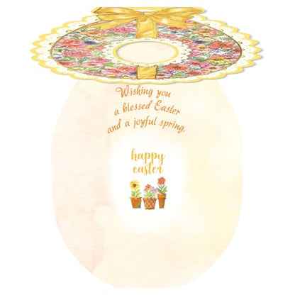 Current Deluxe Die Cut Easter Egg Value Greeting Card Set - Value Pack of 8 Cards for Kids & Adults With White Envelopes, 4 Design Prints, Large 5" x 7" Greetings - color: Die-cut Egg