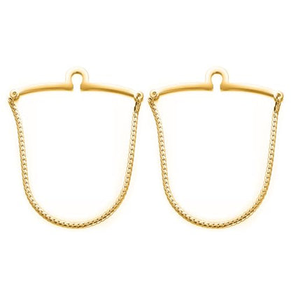2Pcs Tie Chain for Men Classic with Double Single Gold Silver Elegant Chain Tie Cilp - color: gold single chain (two)