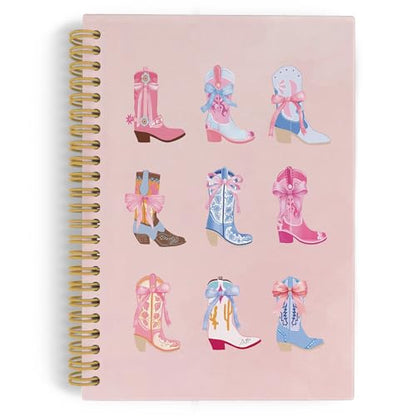 YLZlhb Pink Christian Western Cowgirl Spiral Notebook Journal, Cowgirl Gifts, Religious Notebooks for Note Taking, Christian Gifts for Women, Bible Verse Hardcover Spiral Journal 5.5x8.3 Inches - color: boots1