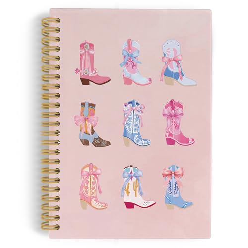 YLZlhb Pink Christian Western Cowgirl Spiral Notebook Journal, Cowgirl Gifts, Religious Notebooks for Note Taking, Christian Gifts for Women, Bible Verse Hardcover Spiral Journal 5.5x8.3 Inches - color: boots1