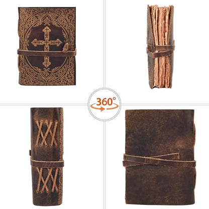 LEATHER VILLAGE Christian Gift Journal, Distressed Brown 13x8. - color: Distressed Brown, size: 13 inches X 8 inches