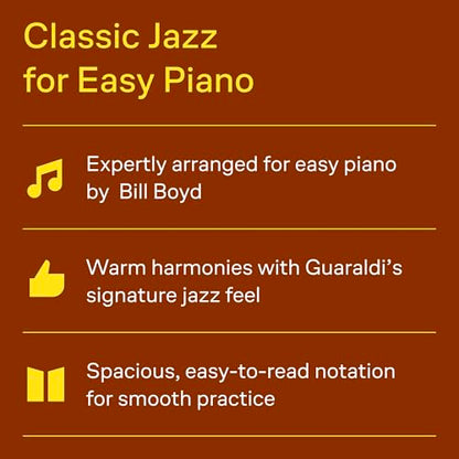 Vince Guaraldi: Charlie Brown's Greatest Hits Easy Piano Songbook | 8 Classic Peanuts Favorites for Intermediate Piano Students with Chord Names | Arranged by Bill Boyd - Iconic TV Jazz Themes