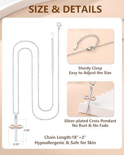 Infinity Cross Necklace for Women, Easter Mothers Day Confirmation Gifts - style: Mom you are beautiful...