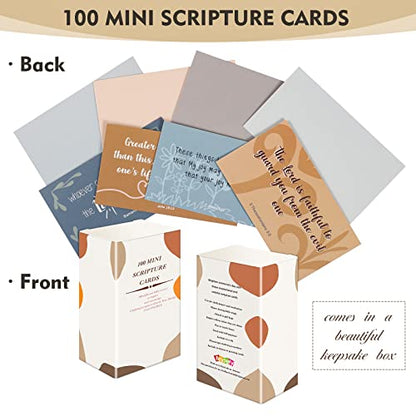 BRYTEFY 100 Earth Tone Prayer Cards, Inspirational Bible Verse Cards, Assorted Mini Scripture Cards, Encouragement Motivational Cards, Christian Bible Gifts