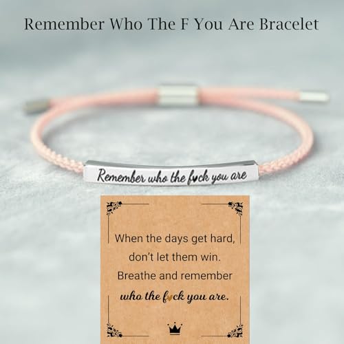 God is in Control Leather Bracelet, Stainless Steel Christian Faith Braided Engraved Bar Bracelets Self Worth Motivation Bracelet Inspirational Friendship Jewelry for Men Women - color: Remember Pink&Silver