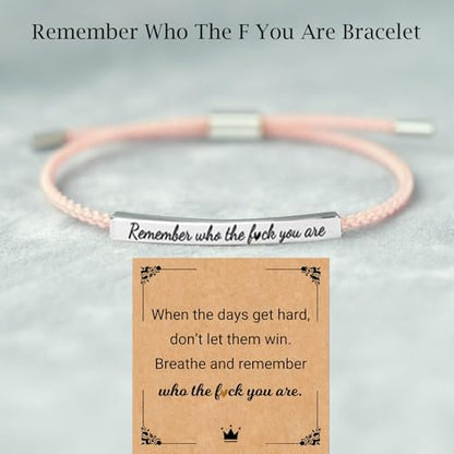 God is in Control Leather Bracelet, Stainless Steel Christian Faith Braided Engraved Bar Bracelets Self Worth Motivation Bracelet Inspirational Friendship Jewelry for Men Women - color: Remember Pink&Silver