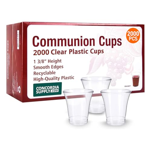 Concordia Supply Communion Cups 1-3/8" Recyclable Clear Plastic (2000 Cups) - color: Transparent, size: 2000 Count