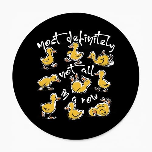 Black Funny Duck Round Kawaii Mouse Pad for Desk, Small Mouse Pad Cute, Duck Gifts for Duck Lovers Desk Accessories, Office Gifts for Coworkers, Girly Office Decor 8.7x8.7 Inch - color: Delightful Ducks