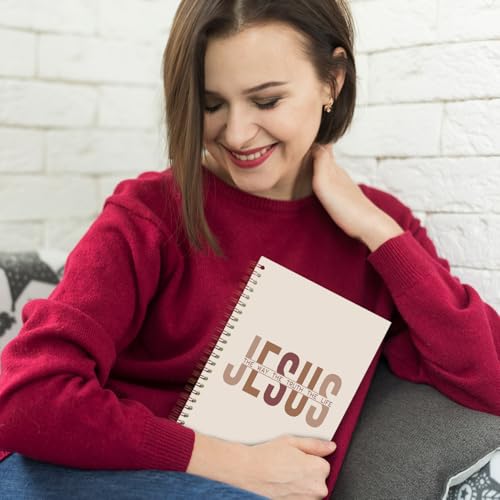 Jesus Christian Spiral Notebooks, the Way Truth Life Bible Verse Journal, Jesus Journals for Writing, Christian Gifts for Women Men, Religious Notebook for Note Taking, 5.5x8.3 Inch - color: white Bible Notebook-11