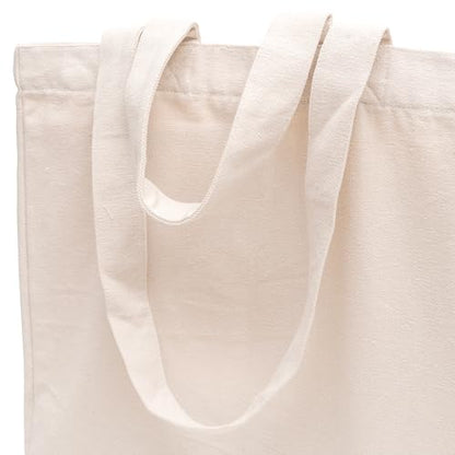 Cloth Grocery Shopping Bags Handles - Sturdy Canvas Material, Extra Large, Heavy Duty, and Premium Quality Cotton Grocery Shopping Bags with Real Pockets and Double Handles for Convenience (2 Bags)