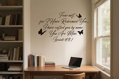 Isaiah 43:1 Bible Verse Wall Decal, Fear Not Christian Sticker
