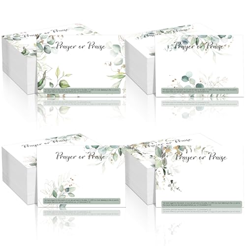 400 Pcs 3 x 4 Inch Prayer Request Cards Bulk, Greenery
