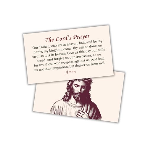 The Lord’s Prayer Wallet Card 30pk 2x3.5” Book Mark Christian Scripture Praying Encouragement Modern Minimalist Matthew 6:9 Disciples Bible Verse