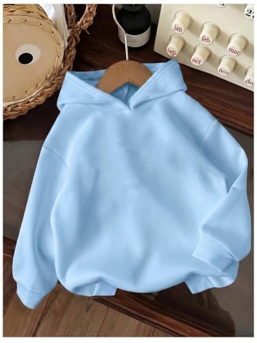 BANGELY Faith Over Fear Hoodie Girl's Christian Sweatshirt Long Sleeve Tops - color: Blue, size: 7-8 Years