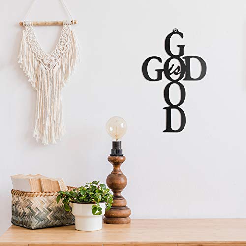 God is Good Black Cross Metal Wall Art Hanging Sign Nice Religious Decor Present for Home Wall Decoration in Family Office (Metal, 8.67 x 13.77 Inch) - size: 8.67 x 13.77 Inch