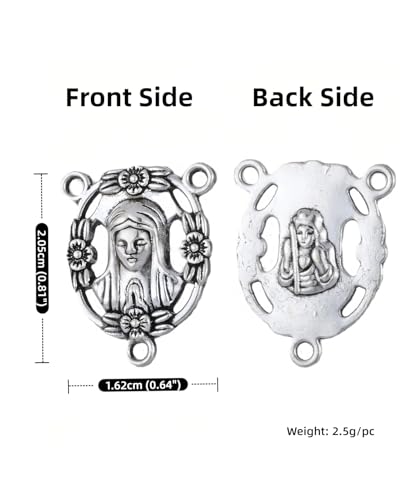 COTTVOTT St Benedict,Our Lady of Guadalupe Medal for DIY Jewelry Making,Virgin Mary Christ Jesus Rosary Center Connection Part - color: 20pcs-our lady of sorrows