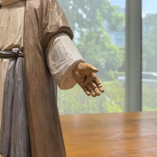 Jesus Christ Statue with Open Arms, Hand Painted Saint Statue Religious Modern Home Decor, Christian Jesus Figurines Religious Gift 9.5in - size: 9.5inch